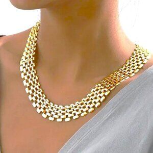 Necklace Gold Choker Bold Glam Trendy Elegant Goddess Stylish Trendy Statement